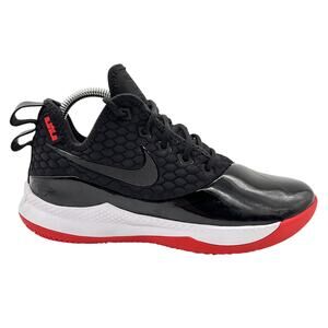 Nike LeBron Witness 3 Shoes Mens Size 7.5‎ Black Red White Basketball BQ9819-001